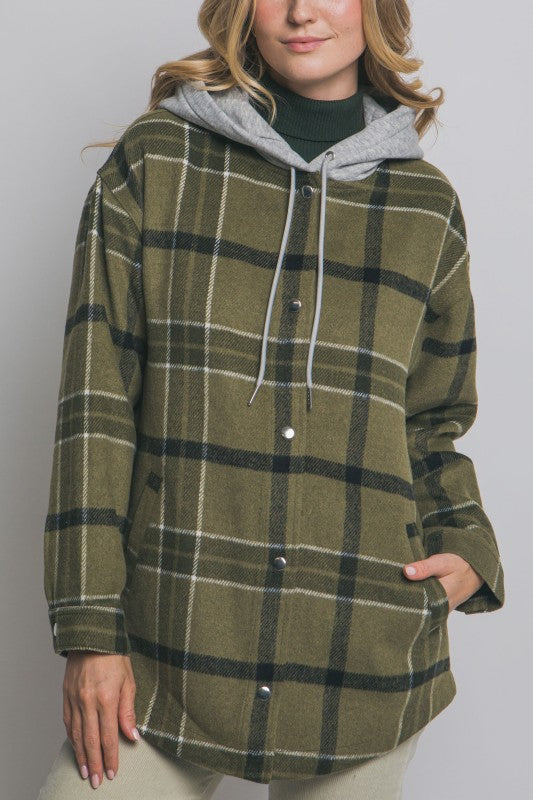 Plaid Hooded Jacket