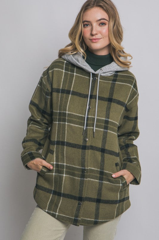 Plaid Hooded Jacket