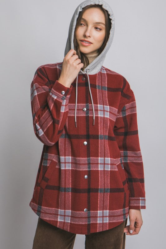 Plaid Hooded Jacket