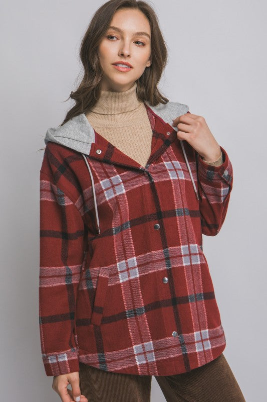 Plaid Hooded Jacket