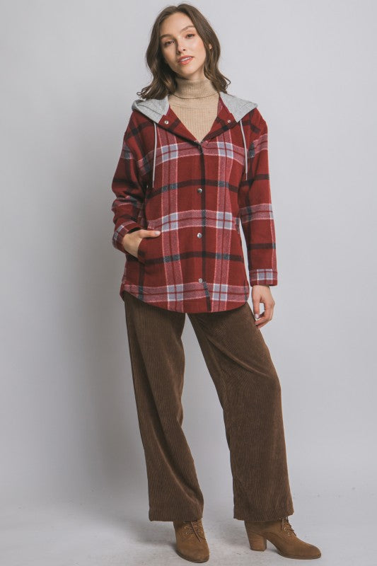 Plaid Hooded Jacket