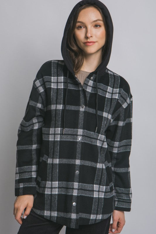 Plaid Hooded Jacket