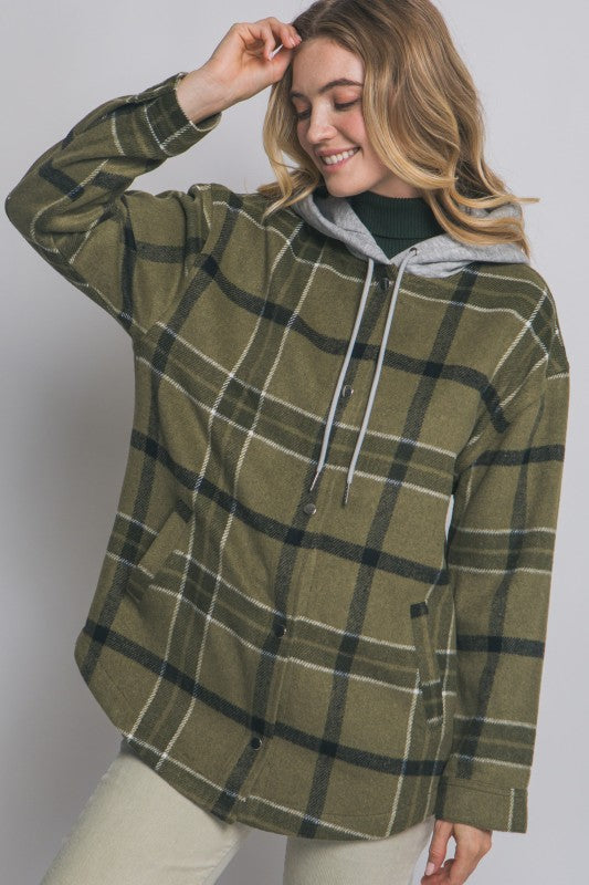 Plaid Hooded Jacket
