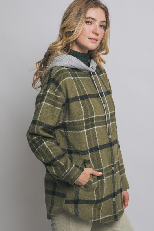 Plaid Hooded Jacket