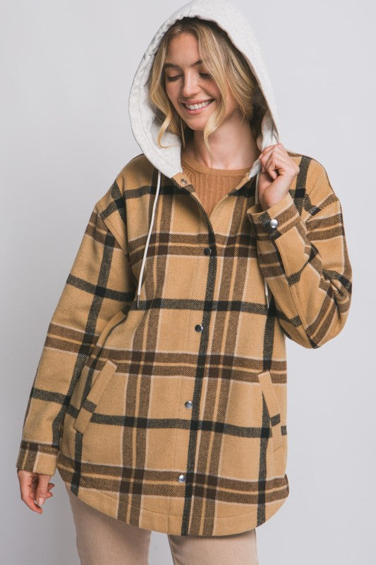 Plaid Hooded Jacket