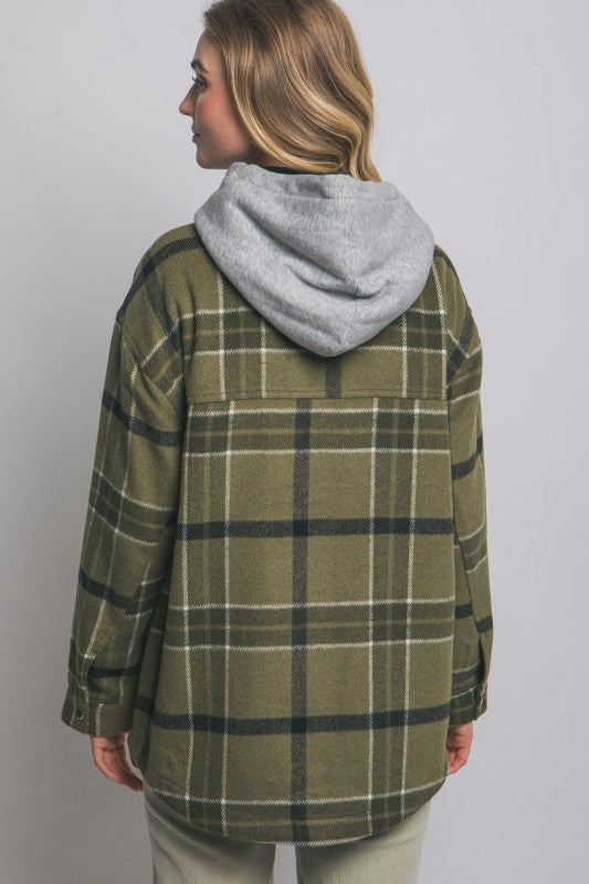 Plaid Hooded Jacket