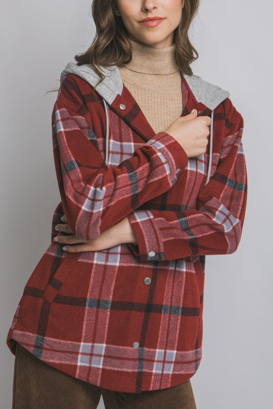 Plaid Hooded Jacket
