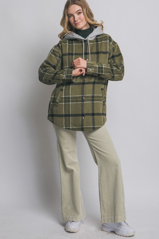 Plaid Hooded Jacket