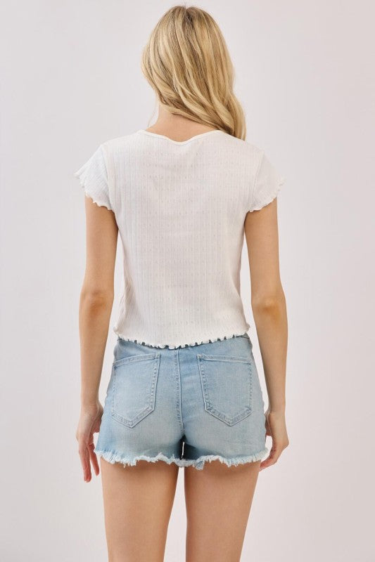 Eyelet Knit Top