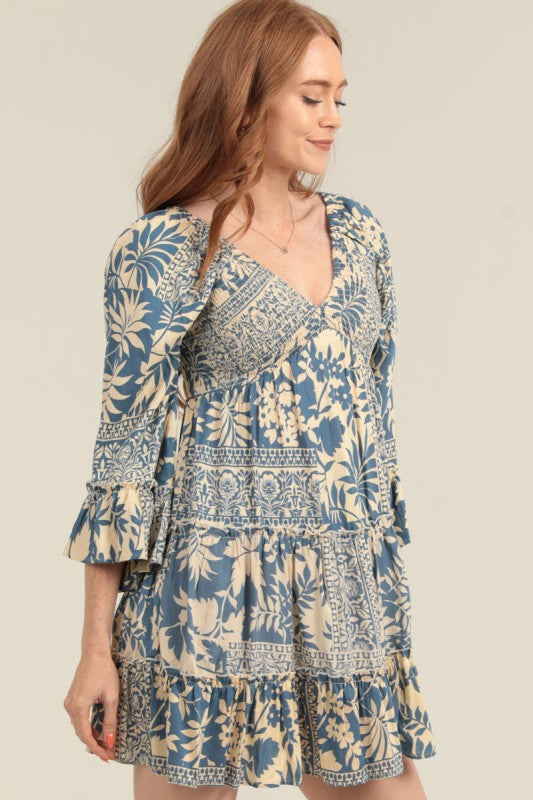 Flare Sleeve Dress
