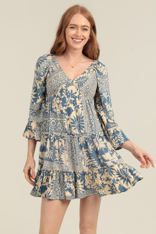 Flare Sleeve Dress