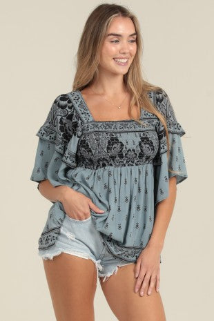 Smocked Bust Blouse