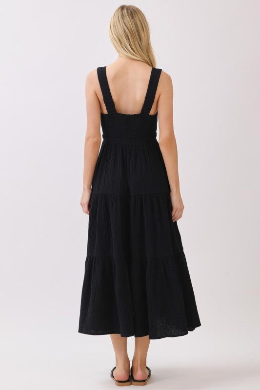 Gauze Tiered Midi Dress