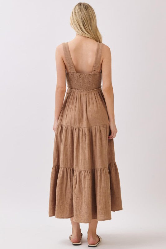 Gauze Tiered Midi Dress