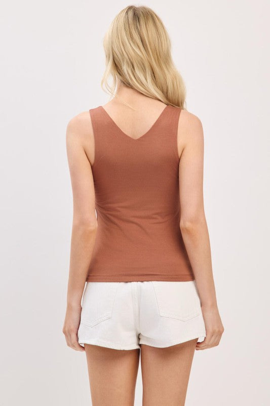 Double Layer V-neck Tank