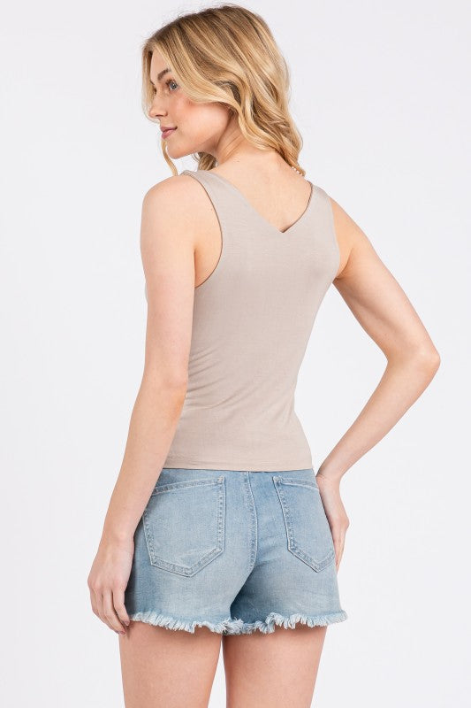 Double Layer V-neck Tank