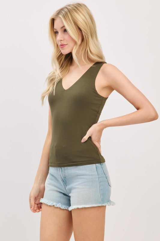 Double Layer V-neck Tank