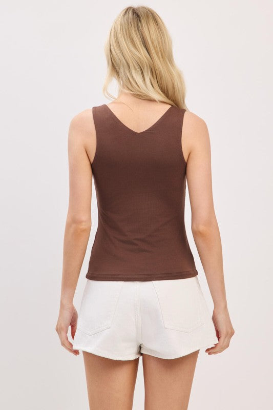 Double Layer V-neck Tank