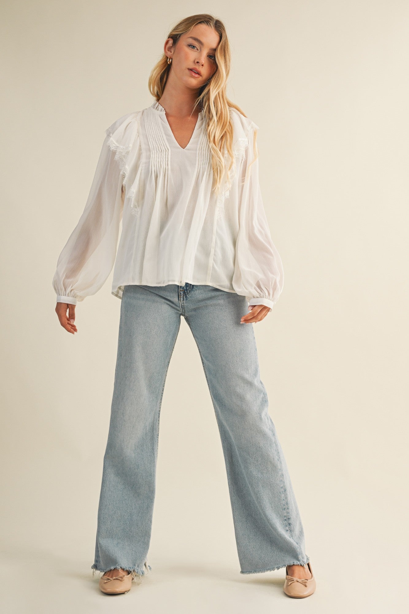 Ruffle Long Sleeve Top