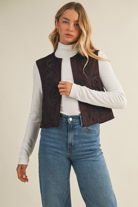 Embroidered Sleeveless Vest