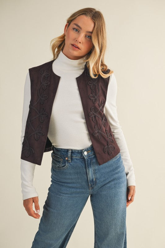Embroidered Sleeveless Vest