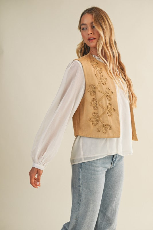 Embroidered Sleeveless Vest
