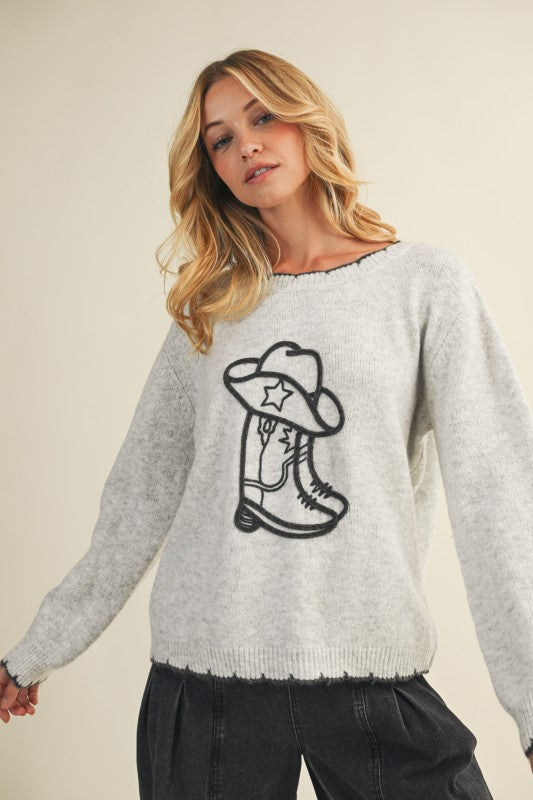Chain Stitch Sweater Top