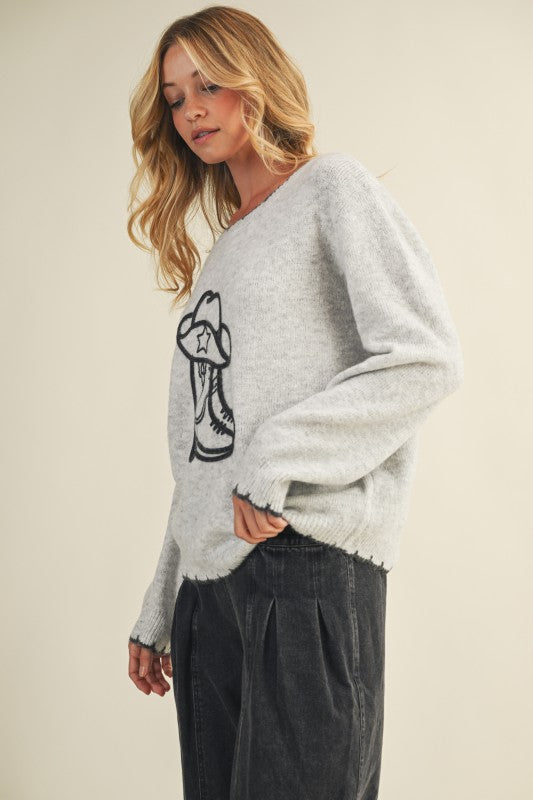 Chain Stitch Sweater Top