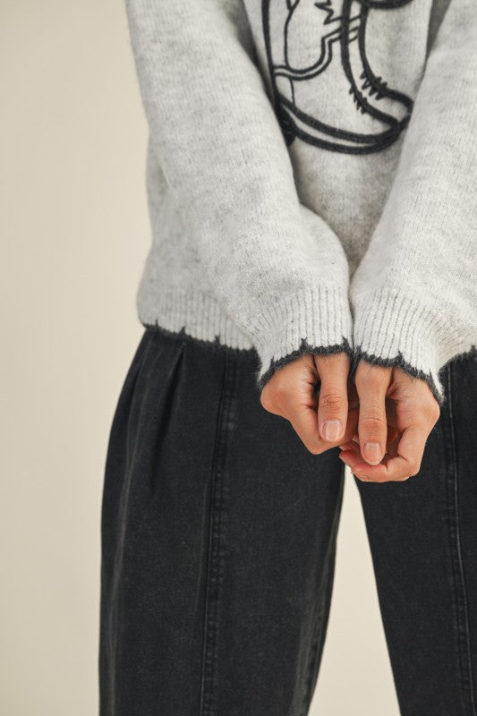 Chain Stitch Sweater Top