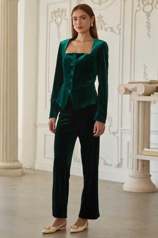 Velvet Straight Pants