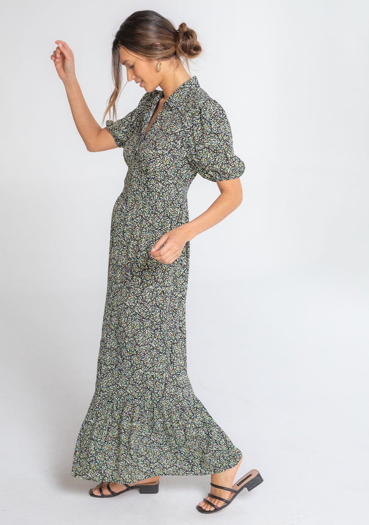 Puff Sleeve Maxi Dress