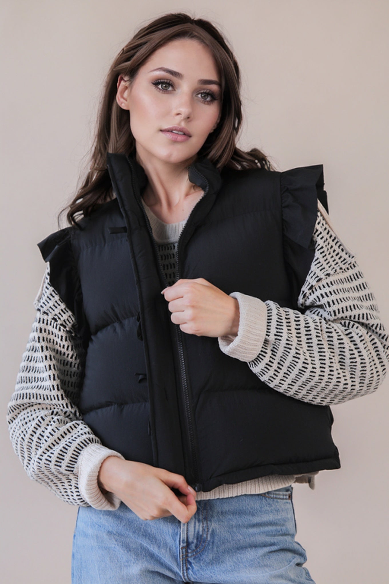 Bow Ruffle Vest