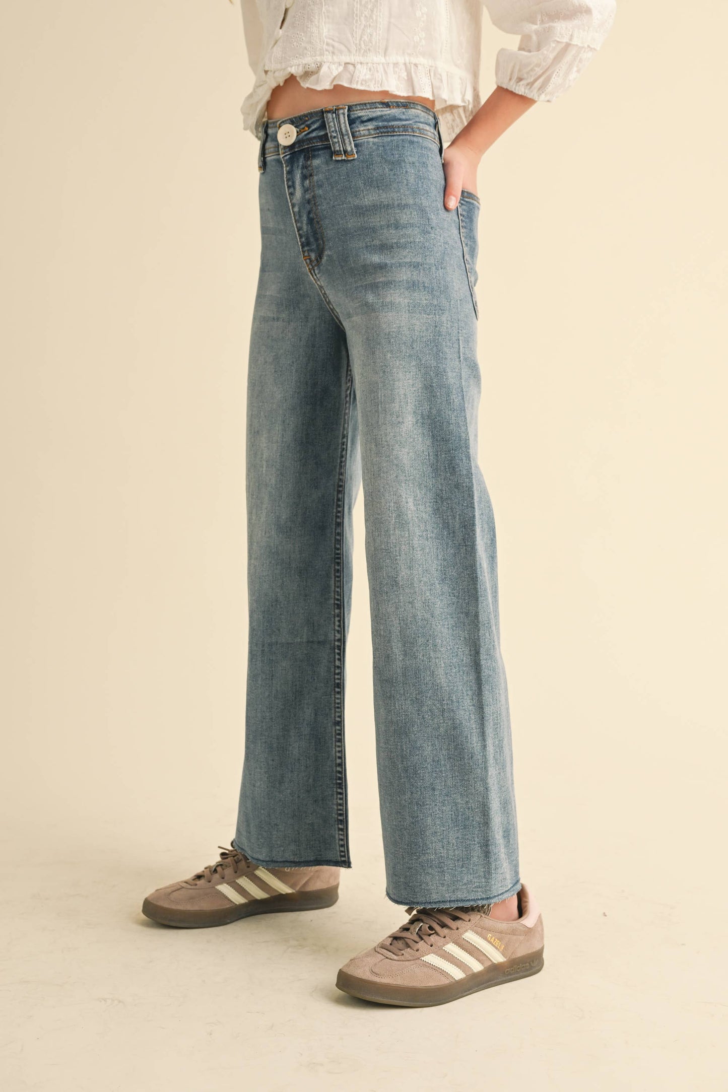 Wide Leg Denim Pants