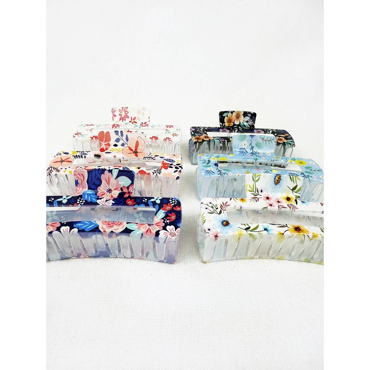 Flower Print Hair Clip