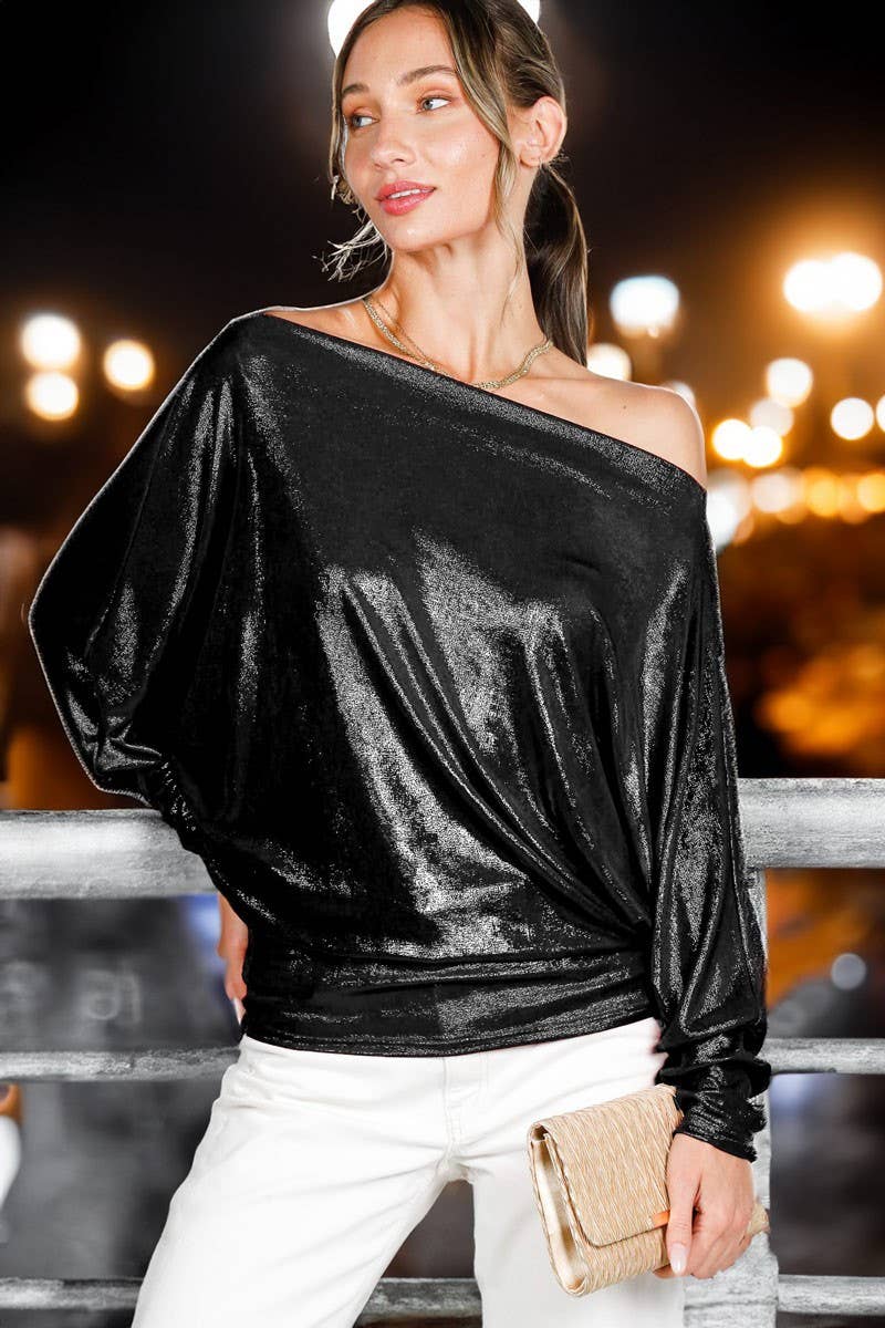 Dolman Foil Knit Top