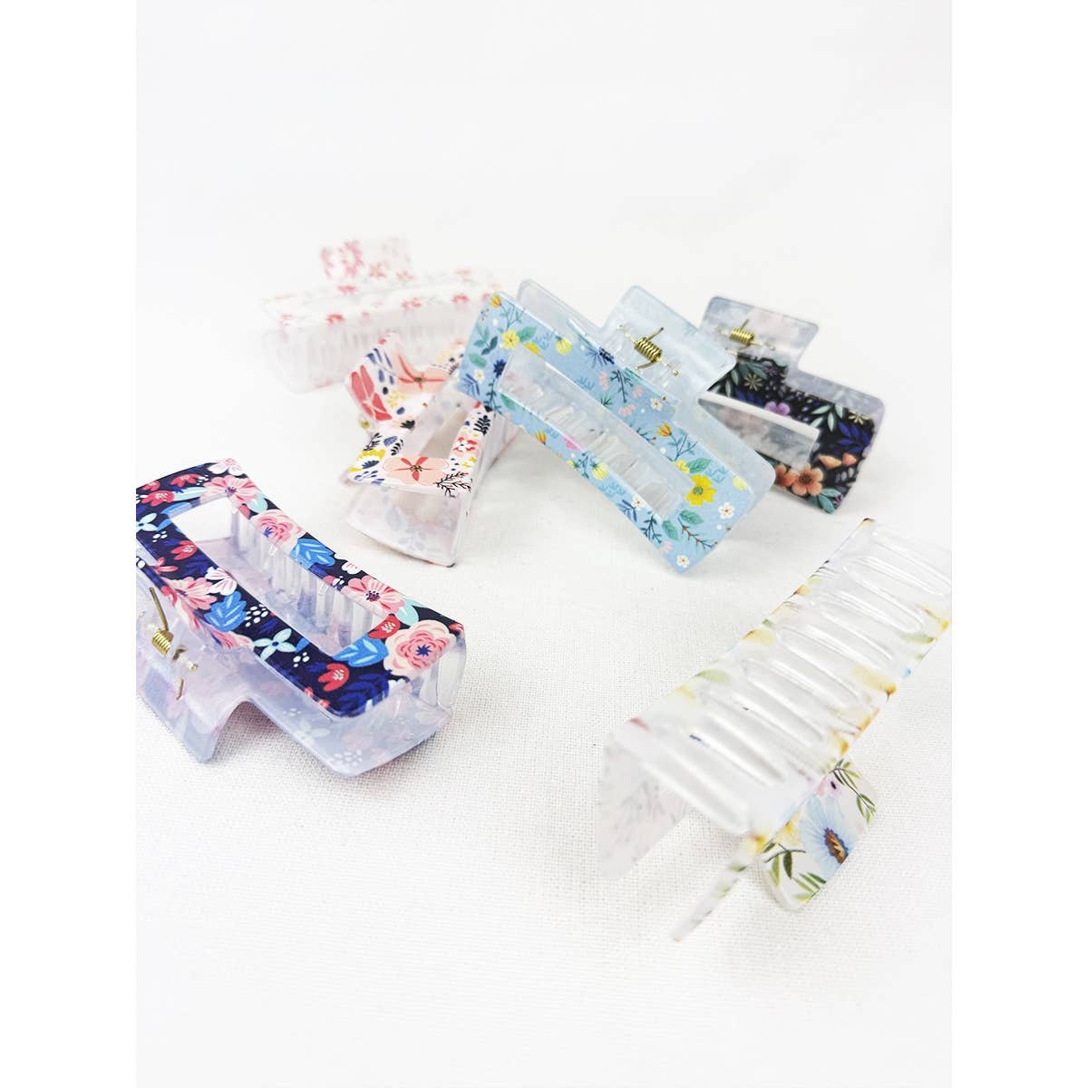 Flower Print Hair Clip