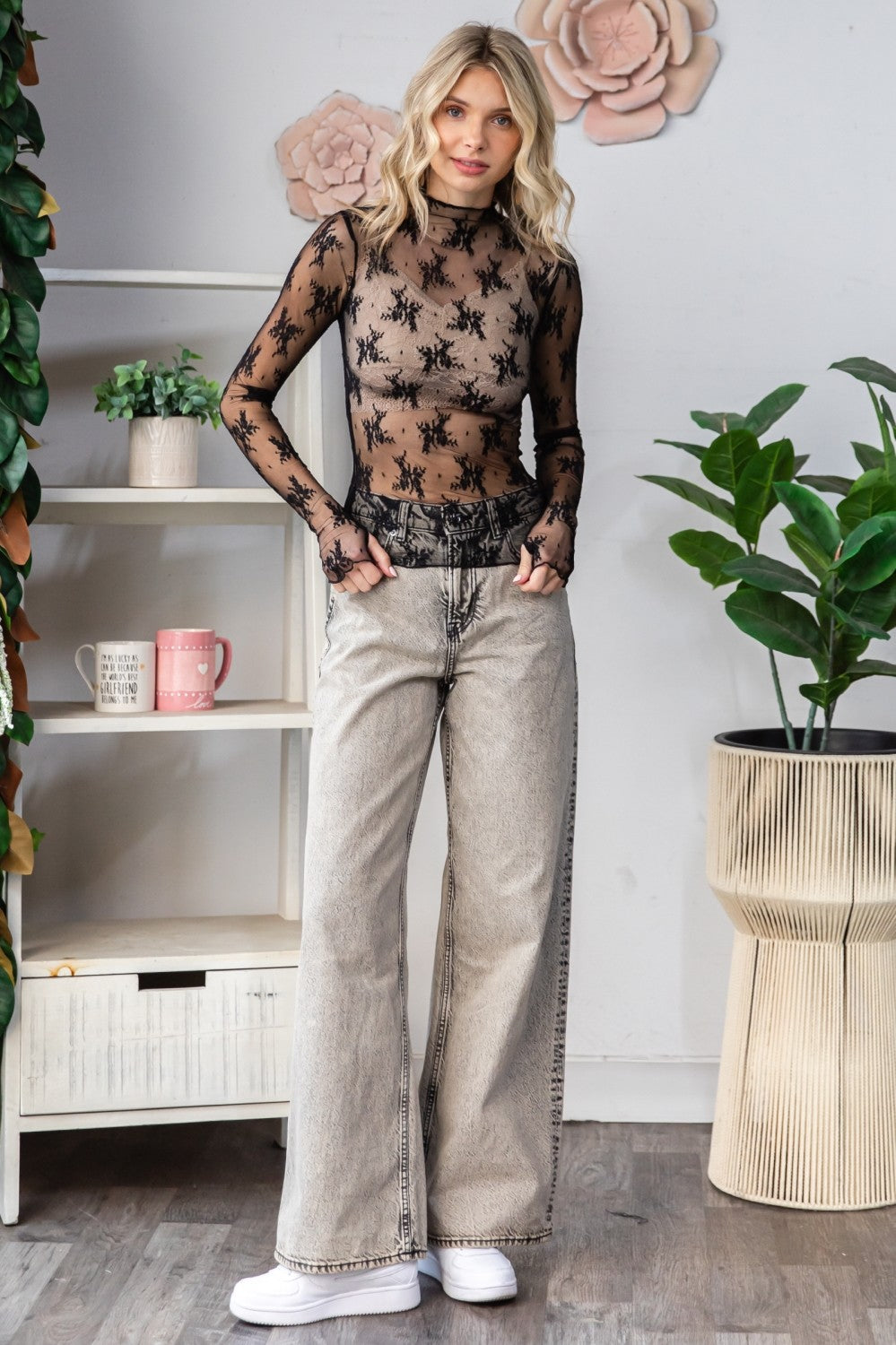 Lace See Through Top