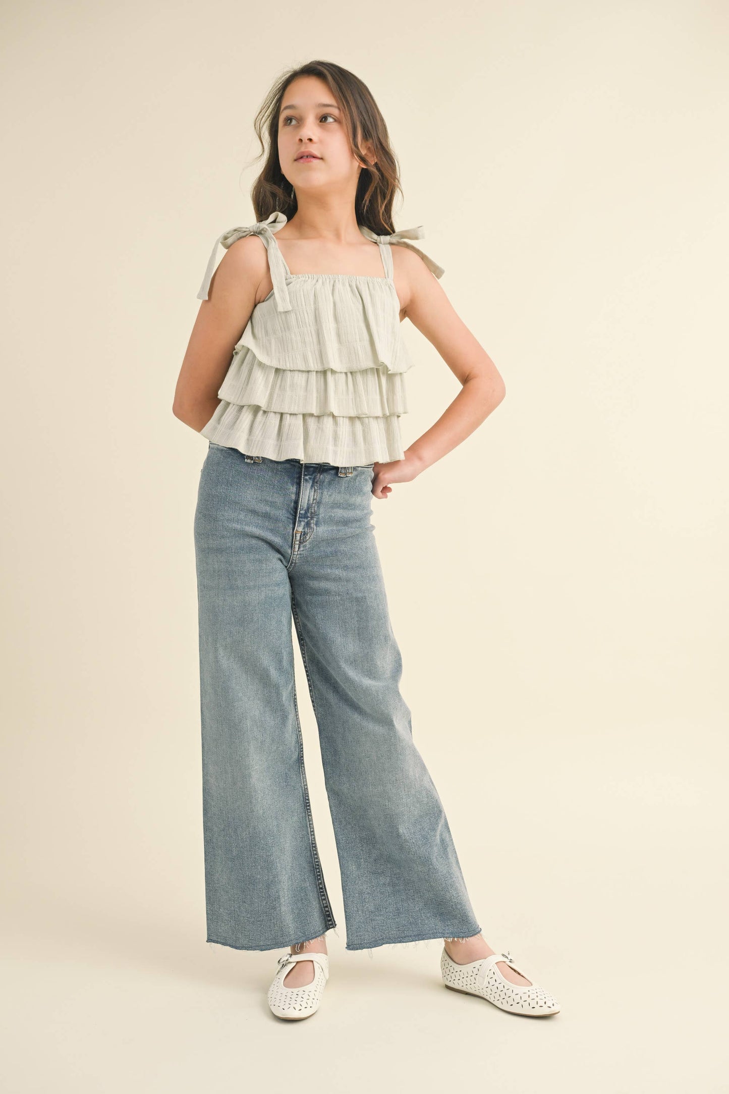 Wide Leg Denim Pants