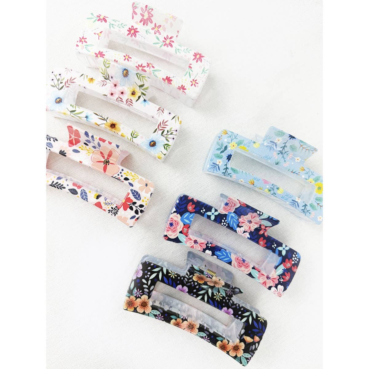 Flower Print Hair Clip