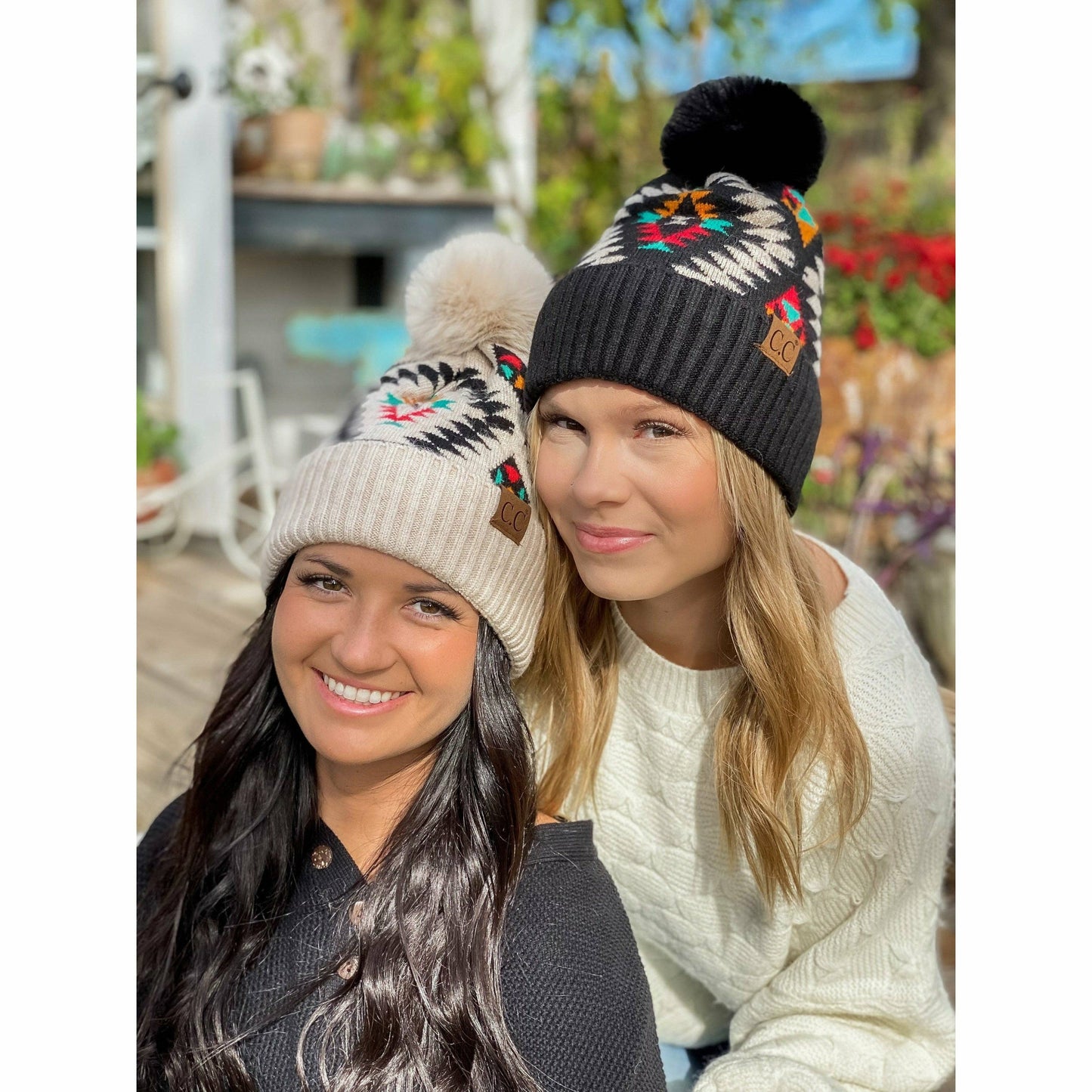 Aztec Faux Fur Beanie