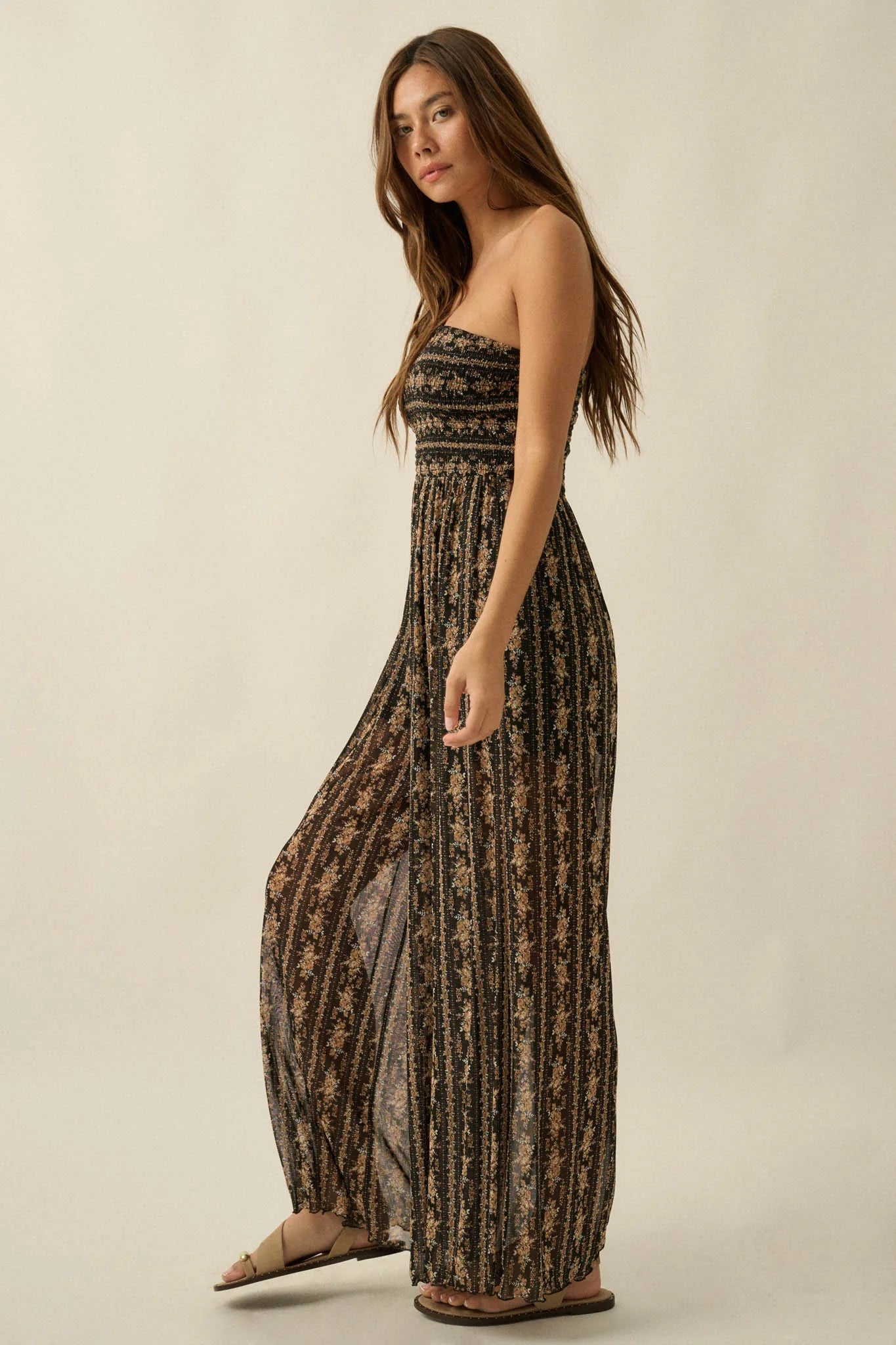 Floral Mesh Jumpsuit