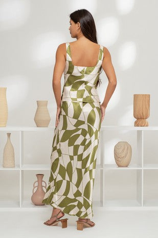Geo Checkered Satin
