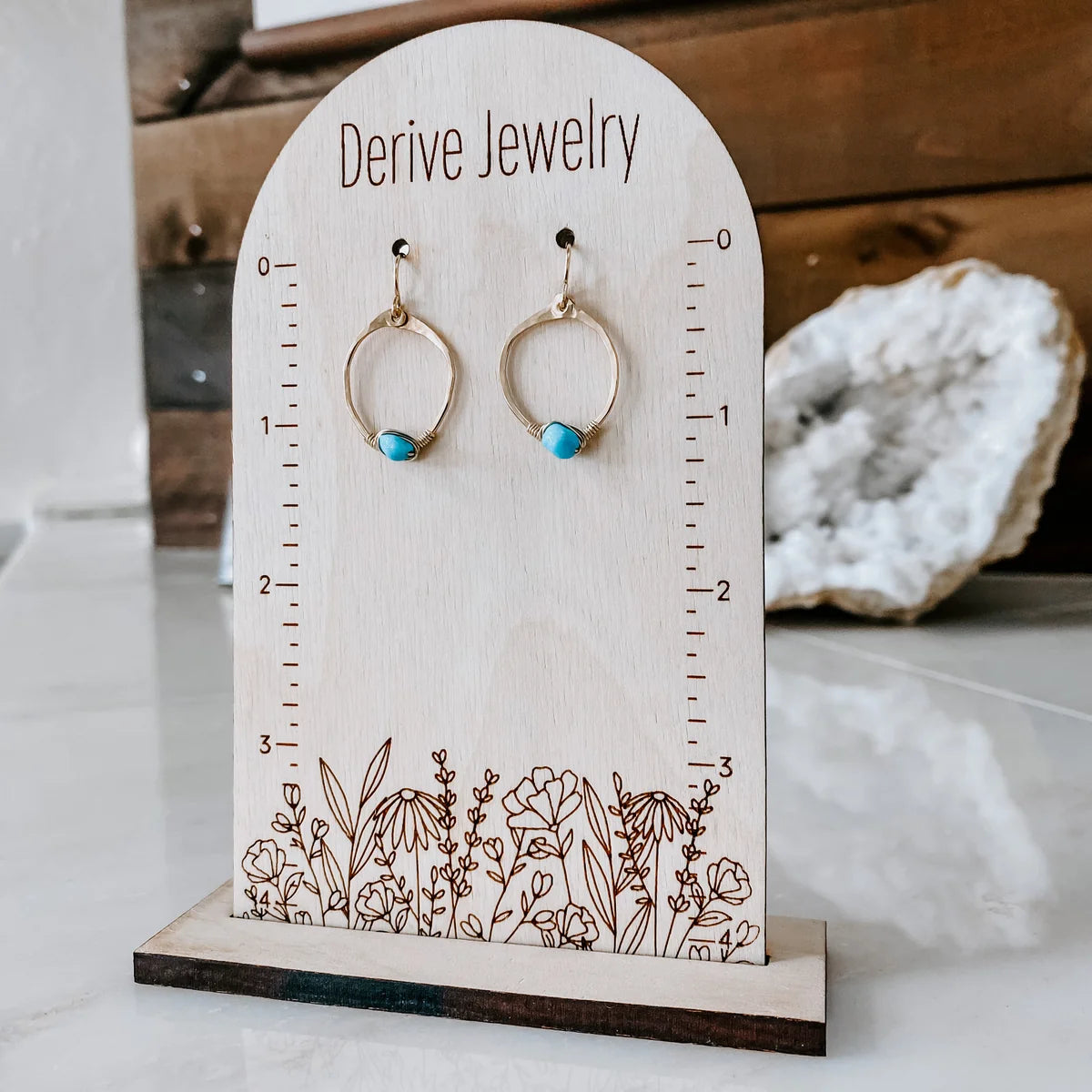 Mini Organic Hoops Turquoise