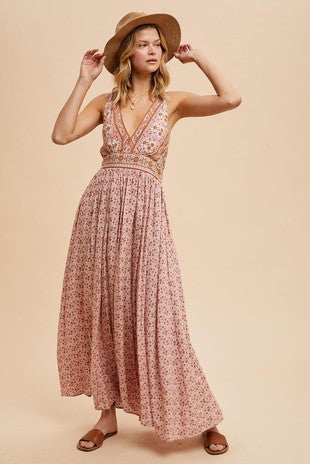 Border Sleeveless Dress