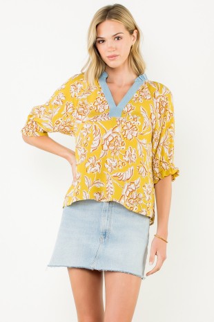 Floral Trim Top
