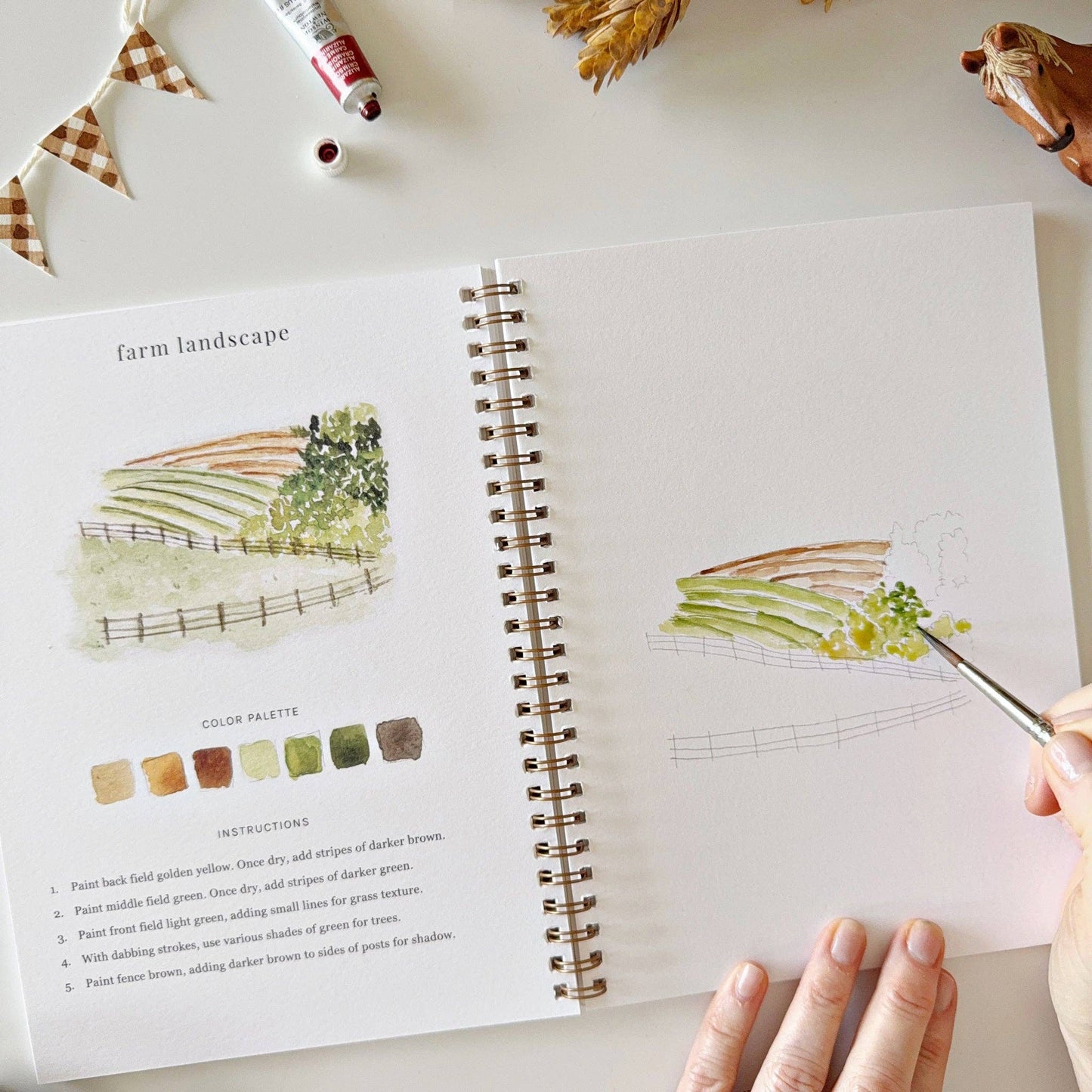 Watercolor Farm Workbook