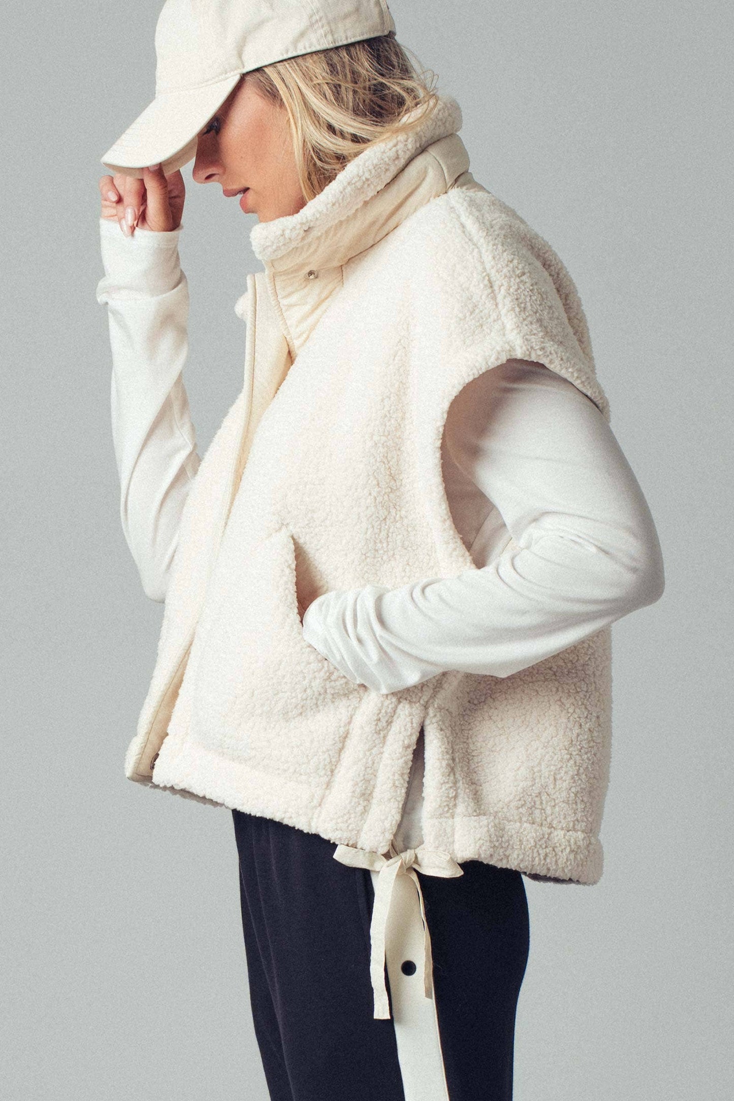 Quilted Sherpa Boxy Vest