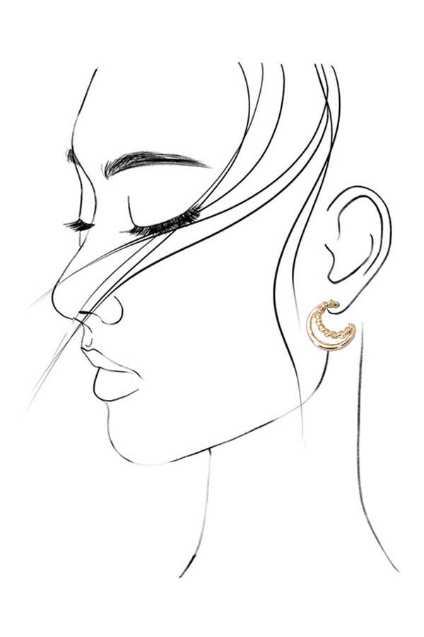 Gold Pearl Trio Earrings