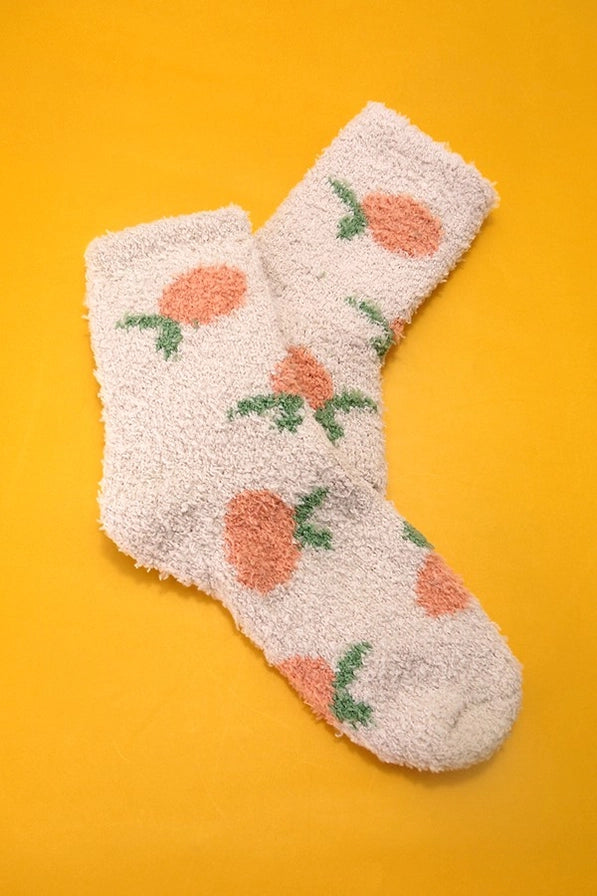 Warm Coral Fruit Socks