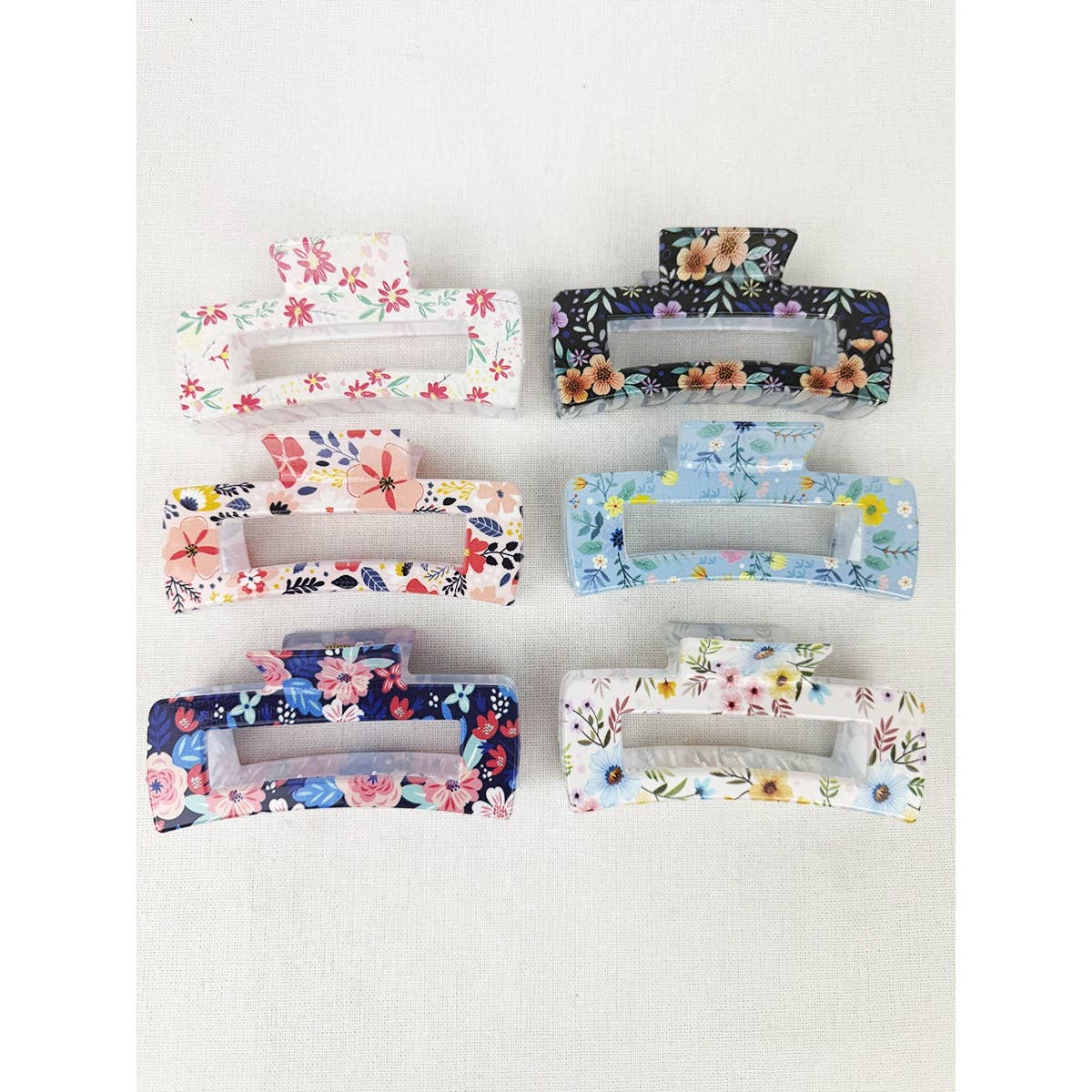 Flower Print Hair Clip